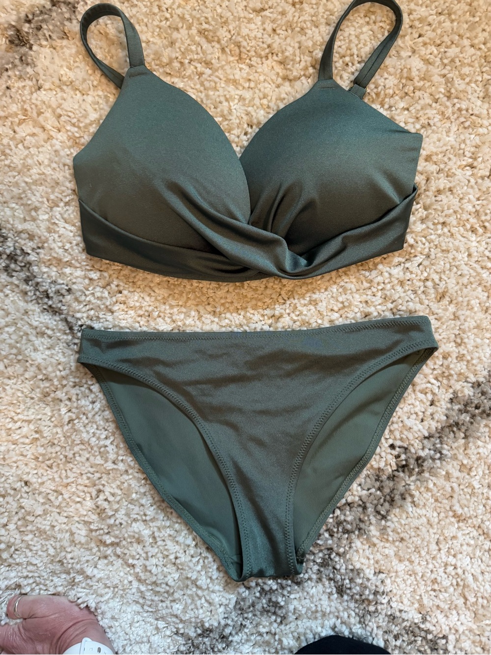 H&M Olive Green Two-Piece Bikini Set